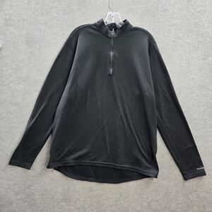 Simms Men Activewear Shirt 2XL Black Power Dry 1/4 Zip Long Sleeve‎ Outdoors